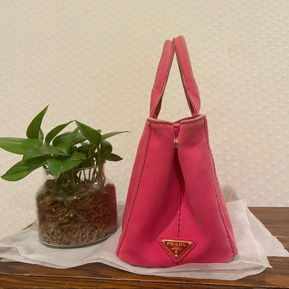 Authentic Prada Canapa Handbag/ sling bag Color Peonia/ Pink - Picture 13 of 15